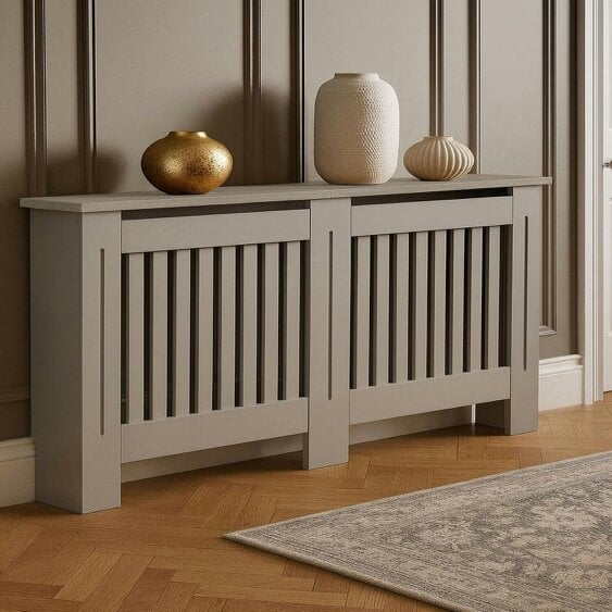 Neo Grey Decorative Wooden Radiator Cover Large