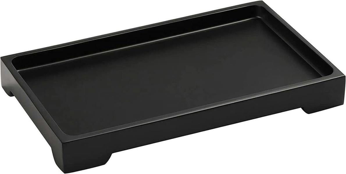 ATEK Medium Resin Vanity Serving Tray Bathroom Organiser Black