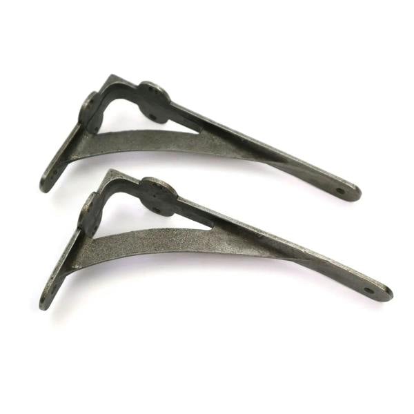 Pair of Antique Cast Iron Gallows Shelf Brackets - 200mm x 100mm