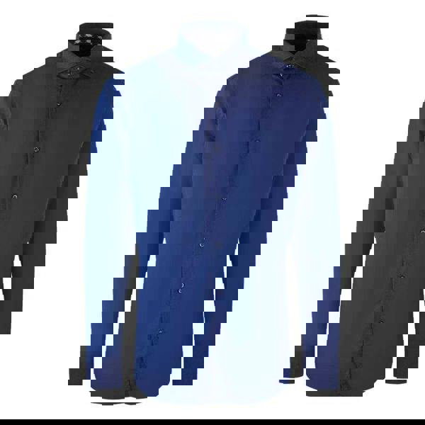 Aquascutum Mens Logo Branded Long-Sleeved Shirt - Navy Blue - 