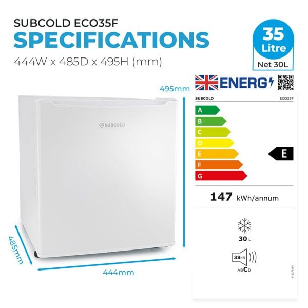 Subcold Eco35F Mini Freezer - White