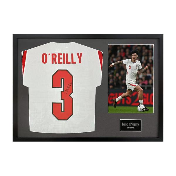 Nico O'Reilly Signed England Classic Frame