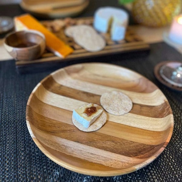 Paguro Premium Upcycled End Grain Wooden Serving Plate (2 Patterns)