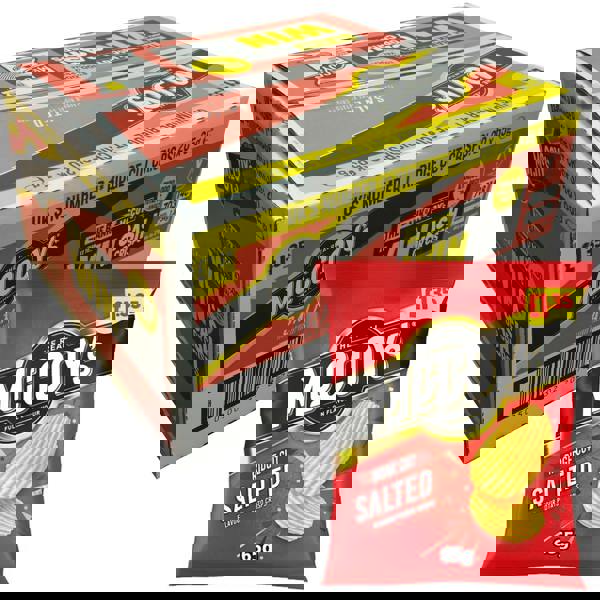 Gr8 Home McCoys Plain Ready Salted Potato Crisps Ridge Cut Box Pack of 20x65g Sharing Bag