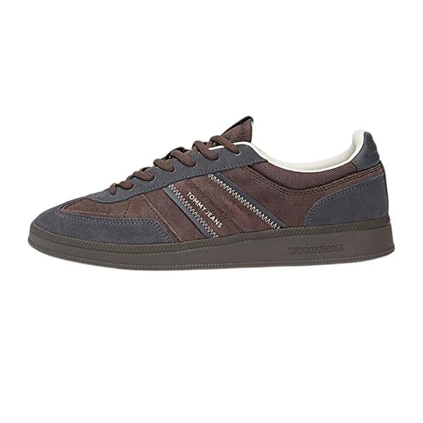 Tommy Jeans Mens Greenwich Stripe Suede Trainers - Washed Black - 