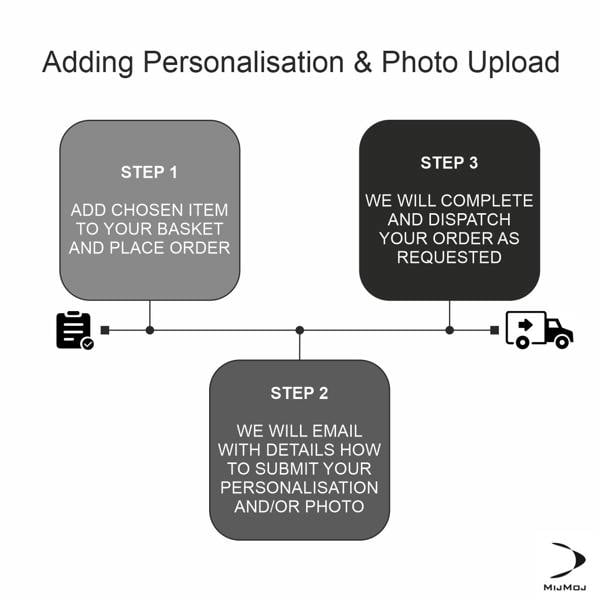 MijMoj Design Personalised Solid Oak Picture Frame with Mount - Natural Finish