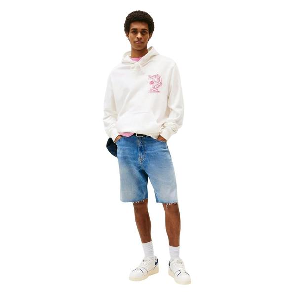 Tommy Jeans Mens Jeans Genie Cotton Hoodie - Ecru - 