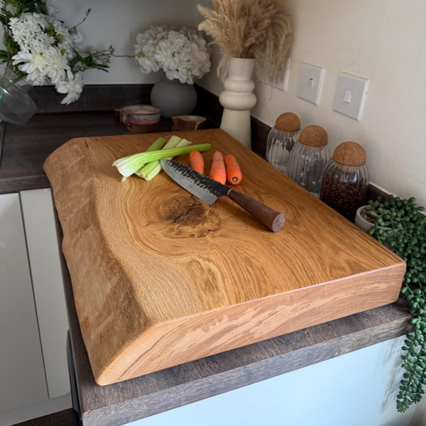 Giraffes & Craftz XL Thick Oak Live Edge James Martin Style Chopping Board Block