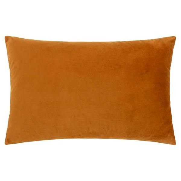Paoletti Lexington Jacquard Velvet Cushion Cover - Ginger/Grey - 
