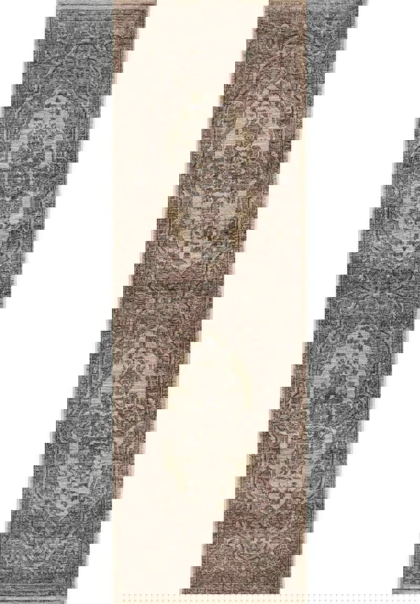 Raja Medallion Vintage Rug – Brown Heritage Elegance