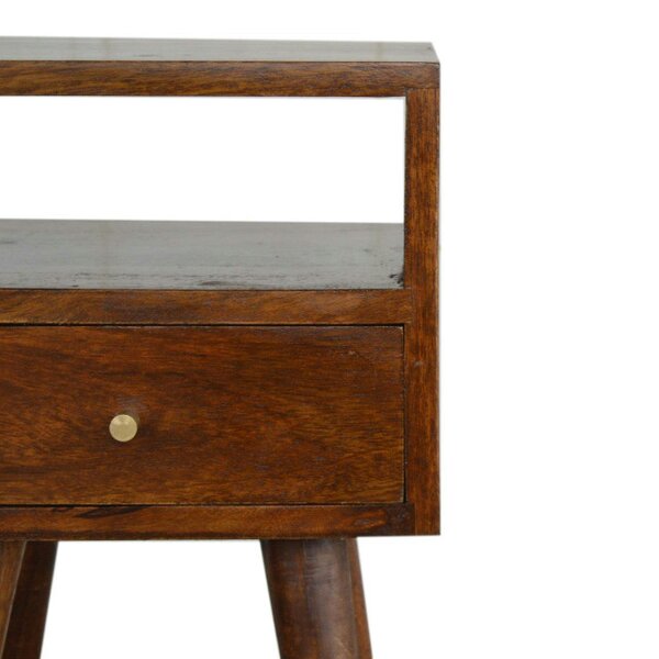 Wyld Haus Olbia Mini Chestnut Mango Wood Bedside Table with Drawer