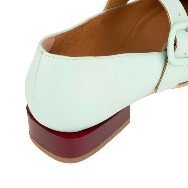 Embassy London Bliss - Mint & Red - Women's block heel square toe leather Mary-Jane