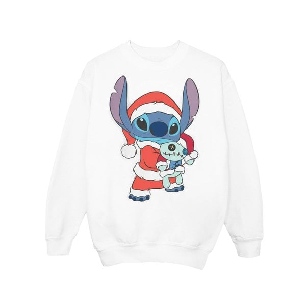 Disney Girls Lilo And Stitch Stitch Christmas Sweatshirt - White