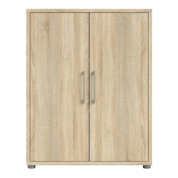 Wyld Haus Prima Natural Oak Wood Effect Bookcase 2 Shelves 2 Doors