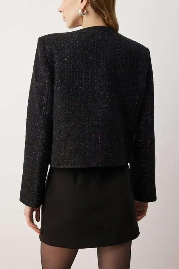 WOVCOR Accessory Closure Woven Glitter Tweed Jacket