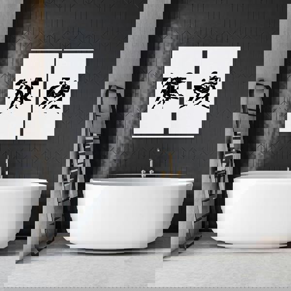 Canvas Art For Bathrooms | Set of 2 Boho Women Wall art Prints