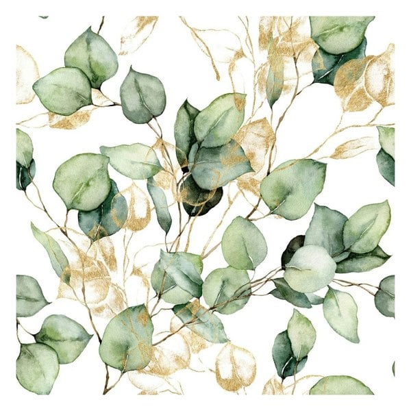 World of Wallpaper Eucalyptus Wallpaper - Green/Gold