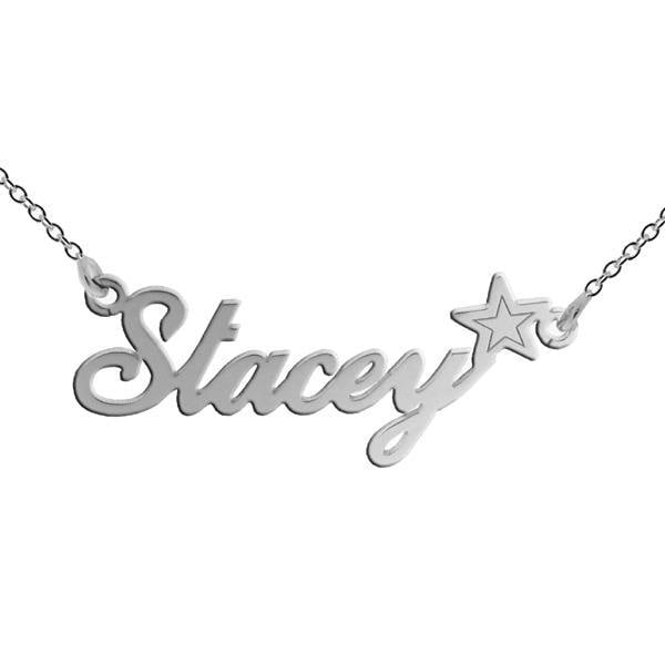 Christopher James of London 9ct White Gold Carrie Style Personalised Name Necklace with Star