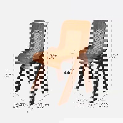 Nita Curved Rattan Dining Chair, Rubber Wood-Rit Concept-Rit Concept