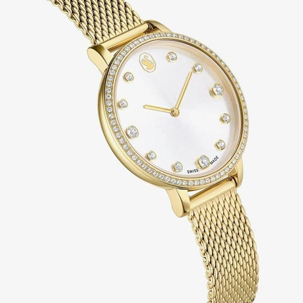 Swarovski Clarica Crystal Dial Gold Tone Bracelet Watch 5740823