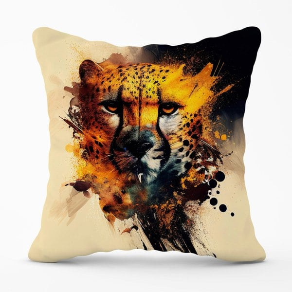 Warren Reed Cheetah Face Splashart Cushions