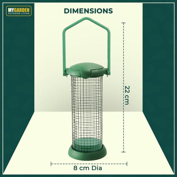 My Garden Outdoor Living My Garden Hanging Bird Feeder 2 Pack Peanut Feeders for Birds Rust Resistant Metal Mesh for Outdoor Birds & Carry Handle