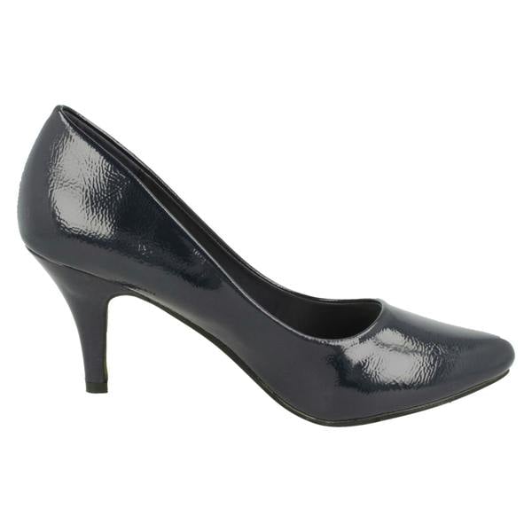 Spot On Ladies Spot On Patent Court Shoes