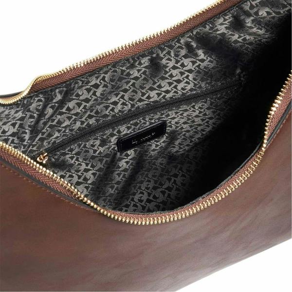 Dune London Daintily Shimmer Shoulder Bag - Dark Brown - 