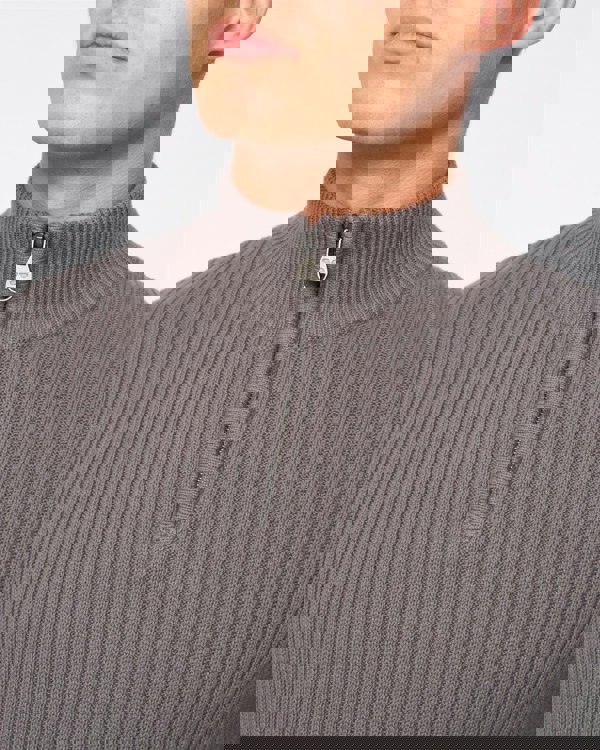 Crosshatch Havaline 1/4 Zip Knit Charcoal Grey