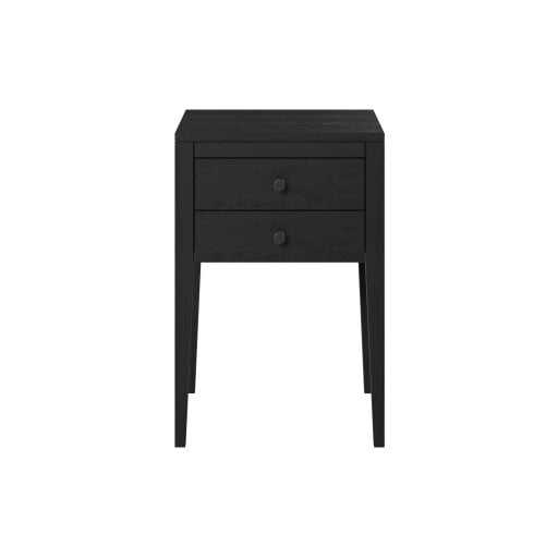Wyld Haus Itabira Black Wood Grain 2 Drawer Bedside Table