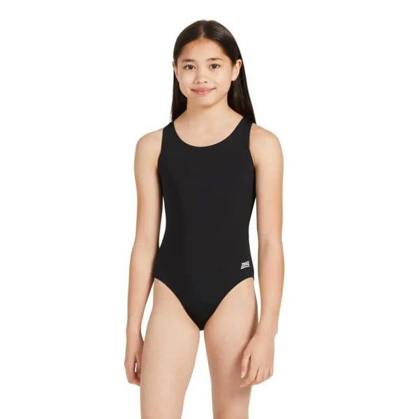 Black Zoggs Girls Cottesloe Sportsback one-piece swimsuit with racerback