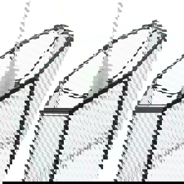 Vintage Industrial Lantern Pendant Shade in Black with Ribbed Glass Image 4