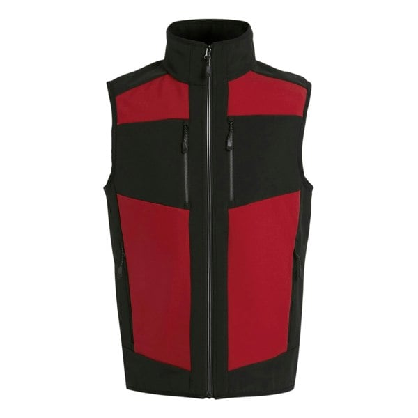 Regatta Mens E-Volve Colour Block Softshell Body Warmer - Classic Red/Black