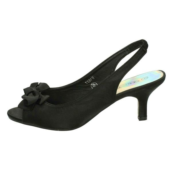 Spot On Ladies Spot On Slip On Slingback Heels