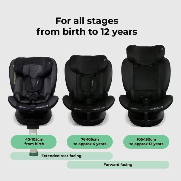 My Babiie MBCS400 Group 0+/1/2/3 iSize Car Seat - Black