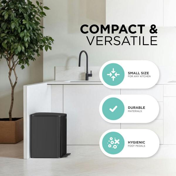 DMD Collective 30L Double Recycling Kitchen Bin – Dual Compartment Pedal Bin