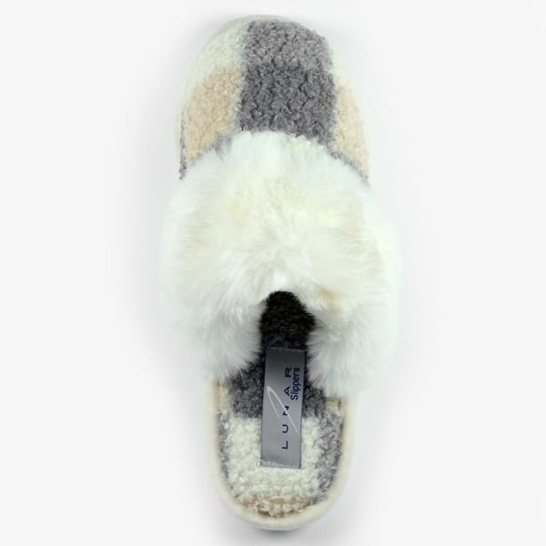 Lunar Women's Kayden Faux Fur Lined Slippers - Blue