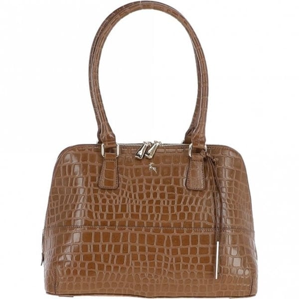 Ashwood Crocodile Print Zip Around Leather Tote Bag: C-53