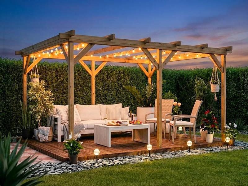 Dunster House Wooden Pergola Garden Plants Frame Utopia 4m x 3m (13' x 10')