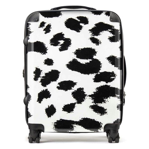 Warren Reed Black Leopard Print Suitcase