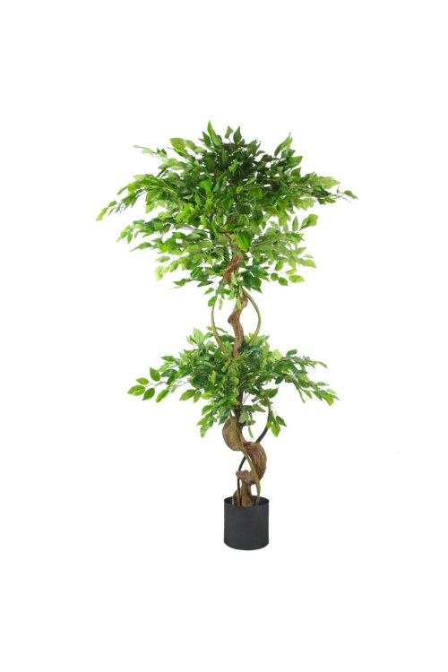 Dyzi 150cm Premium Artificial Tree with Twisted Trunk and Metal Planter