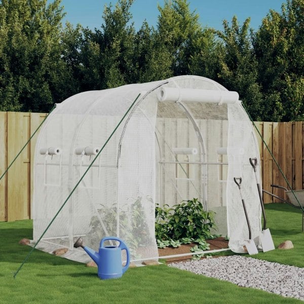 Berkfield Greenhouse with Steel Frame White 4 m�__ 2x2x2 m