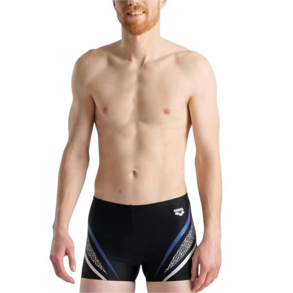 Arena Mens Lettering Print Regular Swim Shorts - Black - 