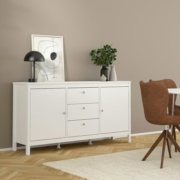 Furniture To Go Madrid Sideboard 2 doors + 3 drawers in White