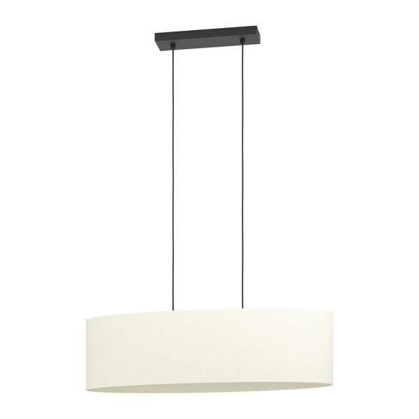 EGLO Febres Double White Fabric And Steel Shade Traditional Pendant