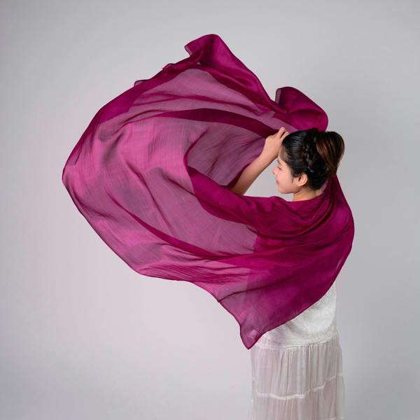 Plum Magenta Silk Scarf – Hand-Dyed Mulberry Silk, Evening & Eid Wrap