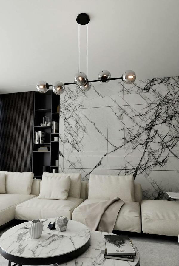 Emibig ROSSI Pendant lamp  6 x E14 Black with Graphite Shade