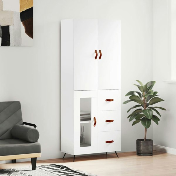 Berkfield Highboard White 69.5x34x180 cm Engineered Wood