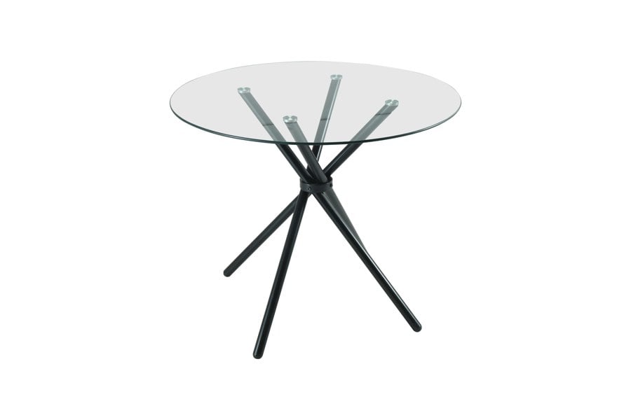 Indoor Living New York Circle Glass Dining Table with starburst black legs