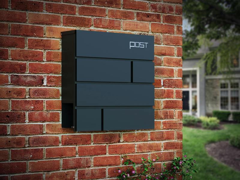 Phoenix Safe Phoenix Estilo Top Loading Letter Box MB0121KA in Graphite Grey with Key Lock
